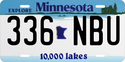 MN license plate 336NBU
