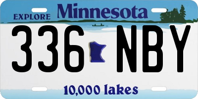 MN license plate 336NBY