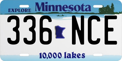 MN license plate 336NCE