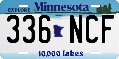MN license plate 336NCF