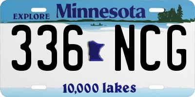 MN license plate 336NCG