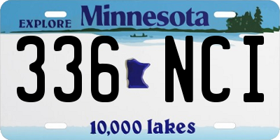 MN license plate 336NCI