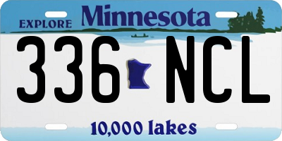MN license plate 336NCL