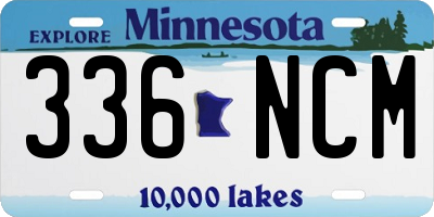 MN license plate 336NCM