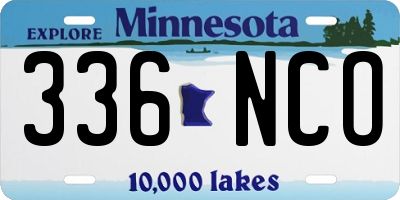 MN license plate 336NCO