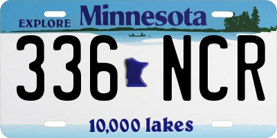 MN license plate 336NCR
