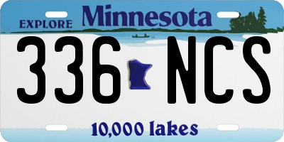 MN license plate 336NCS