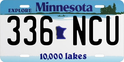 MN license plate 336NCU