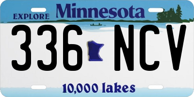 MN license plate 336NCV