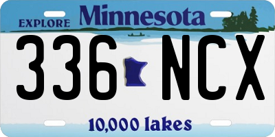 MN license plate 336NCX