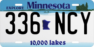 MN license plate 336NCY