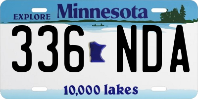 MN license plate 336NDA