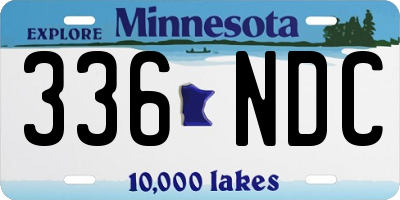 MN license plate 336NDC