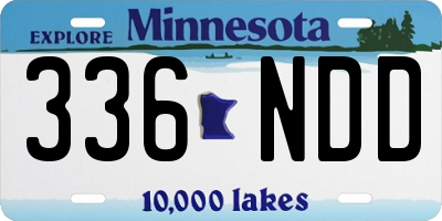 MN license plate 336NDD