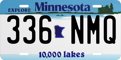 MN license plate 336NMQ