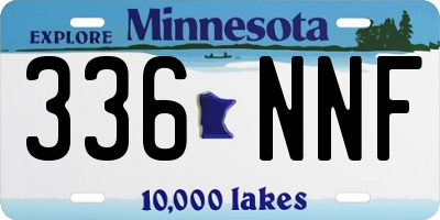 MN license plate 336NNF
