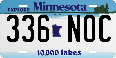 MN license plate 336NOC