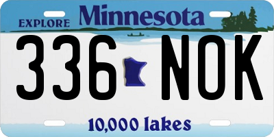 MN license plate 336NOK