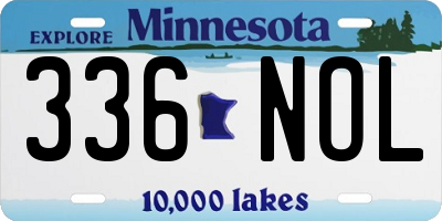 MN license plate 336NOL