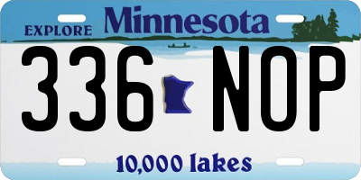 MN license plate 336NOP
