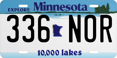 MN license plate 336NOR