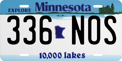 MN license plate 336NOS