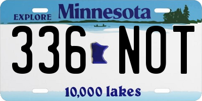 MN license plate 336NOT