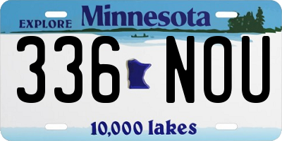 MN license plate 336NOU