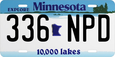 MN license plate 336NPD