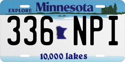 MN license plate 336NPI