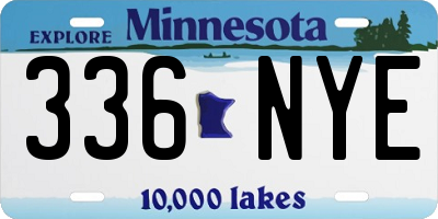 MN license plate 336NYE