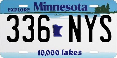 MN license plate 336NYS
