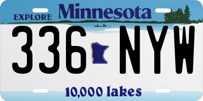 MN license plate 336NYW