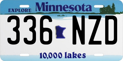 MN license plate 336NZD