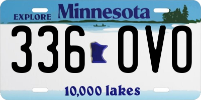 MN license plate 336OVO