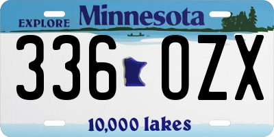 MN license plate 336OZX