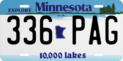 MN license plate 336PAG