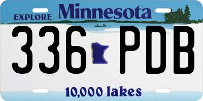 MN license plate 336PDB