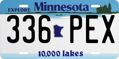 MN license plate 336PEX
