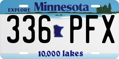 MN license plate 336PFX