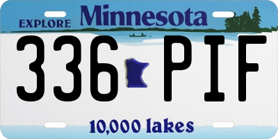 MN license plate 336PIF