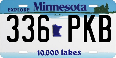 MN license plate 336PKB