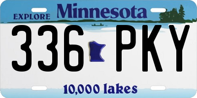 MN license plate 336PKY
