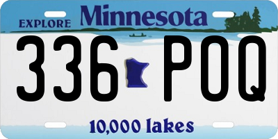 MN license plate 336POQ