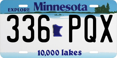 MN license plate 336PQX