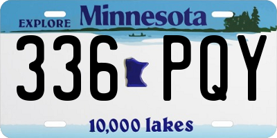 MN license plate 336PQY