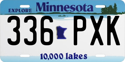 MN license plate 336PXK