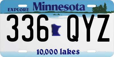 MN license plate 336QYZ