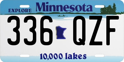 MN license plate 336QZF