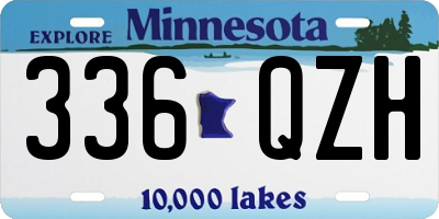 MN license plate 336QZH